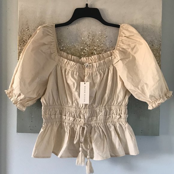 Moon River Tassel Puff Sleeve Top (NWT) - Picture 4 of 16